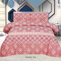Quilted Bedspread Printed 3-Piece-Pink