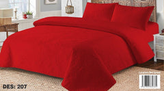 BEDSPREAD SET - 3 PCS RED (PREMIUM)