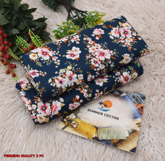 2 Piece Printed Summer Cotton Design-Multicolor