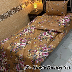 3PC Vicky Razai Set Single Bed-SRS-10 Warmth and Comfort