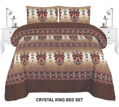 Crystal King Size Bed Sheet Set-3Pcs-Design-117