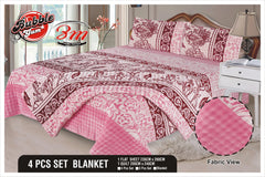 4Pcs Fleece Blanket set