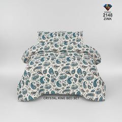 Crystal King Size Bed Sheet Set 3 Pcs-Design-117