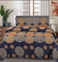 Crystal King Size Bed Sheet Set-3Pcs-Design-134