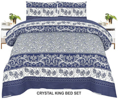 Crystal King Size Bed Sheet Set-3Pcs