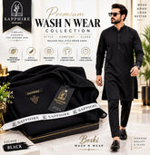 Premium Unstitched 4 Seasons imported Boski-BLACK
