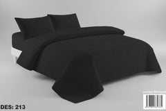 BEDSPREAD SET - 3 PCS BLACK (PREMIUM)