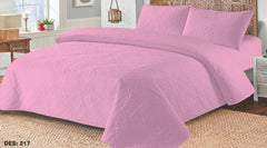 BEDSPREAD SET - 3 PCS PINK (PREMIUM)