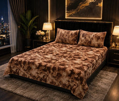 Bubble Stripe Fleece Bed Sheet