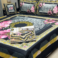 Cotton 4 Piece Double Bed Sheet Set | 3D Panel Bedsheet