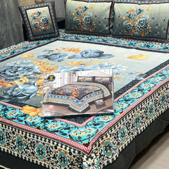 Cotton 4 Piece Double Bed Sheet Set | 3D Panel Bedsheet
