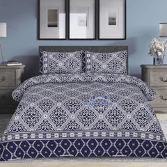 Crystal King Size Bed Sheet Set-3Pcs-Design-131