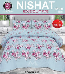 Crystal King Size Bed Sheet Set 3 Pcs-Design-119