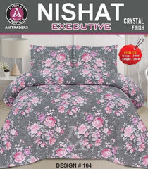 Crystal King Size Bed Sheet Set 3 Pcs-Design-117