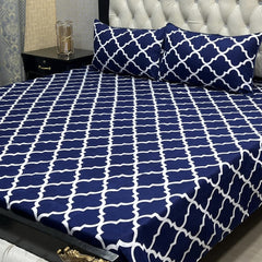 Crystal King Size Bed Sheet Set-3Pcs-Design-136
