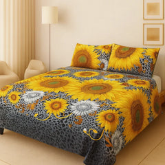 Crystal King Size Bed Sheet Set-3Pcs-Design-137