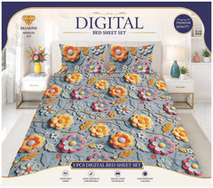 3 PCS DIGITAL BED SHEET SET