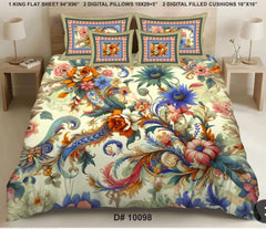 5 PCS DIGITAL BED SHEET SET