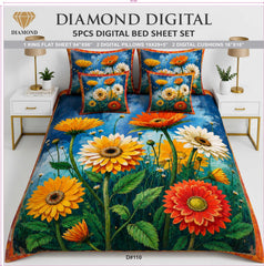 5 PCS DIGITAL BED SHEET SET