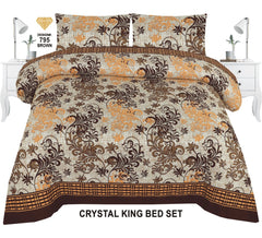 Crystal King Size Bed Sheet Set-3Pcs