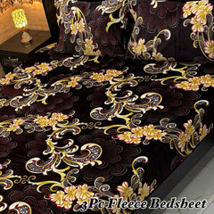 Fleece Bedsheet King Size-3Pcs-Design-615