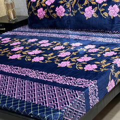 Fleece Bedsheet King Size-3Pcs-Design-621