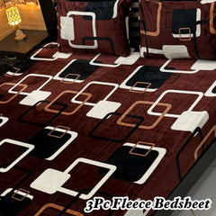 Fleece Bedsheet King Size-3Pcs-Design-626