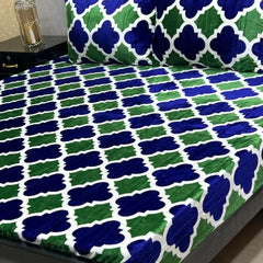Fleece Bedsheet King Size-3Pcs-Design-Floral