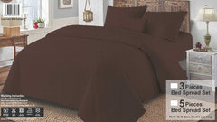 Luxury Bed Spread Set - 3 PCS-Brown-(PREMIUM)