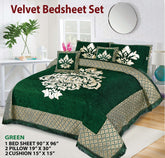 Four Border Jacquard Velvet Bed Sheet 5Pcs Design-521