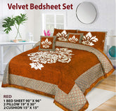Four Border Jacquard Velvet Bed Sheet 5Pcs Design-522