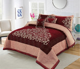 Four Border Jacquard Velvet Bed Sheet 5Pcs Design-525