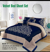 Four Border Jacquard Velvet Bed Sheet 5Pcs Design-527