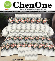 3 PCs Bed Sheet | Double Bed | King Size | Box Pack | Design-1718