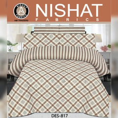 Pure Cotton Bed Sheet | Double Bed | King Size | Box Pack | Design-817