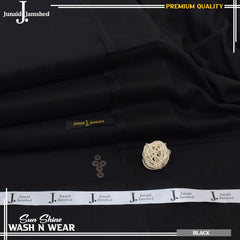 Men's Unstitched Slub Wash And Wear-BLACK