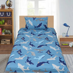 SHARK- Kids Exports Cotton Single Bedsheet