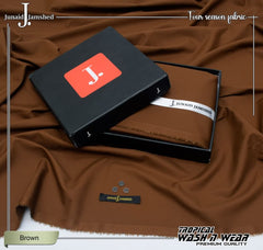 TROPICAL WASH & WEAR 4 SEASON | UNSTITCHED KAMEEZ SHALWAR FABRIC-BROWN