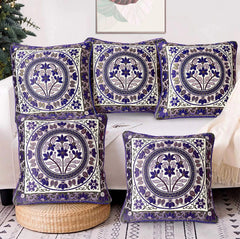 Velvet Jacquard Cushion Covers - 5pcs Set