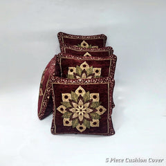 Velvet Jacquard Cushion Covers - 5pcs Set