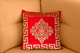 Embossed Velvet Applique Cushion Cover 17 x 17