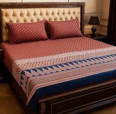 Crystal King Size Bed Sheet Set-3Pcs-Design-137