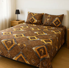 Crystal King Size Bed Sheet Set-3Pcs-Design-130