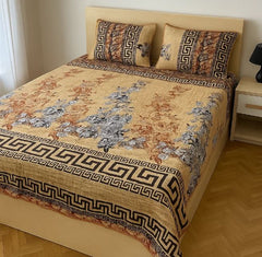 Crystal King Size Bed Sheet Set-3Pcs-Design-142