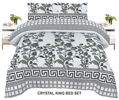 Crystal King Size Bed Sheet Set-3Pcs-Design-116