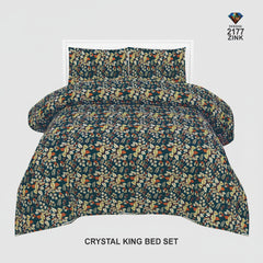 Crystal King Size Bed Sheet Set-3Pcs-Design-117