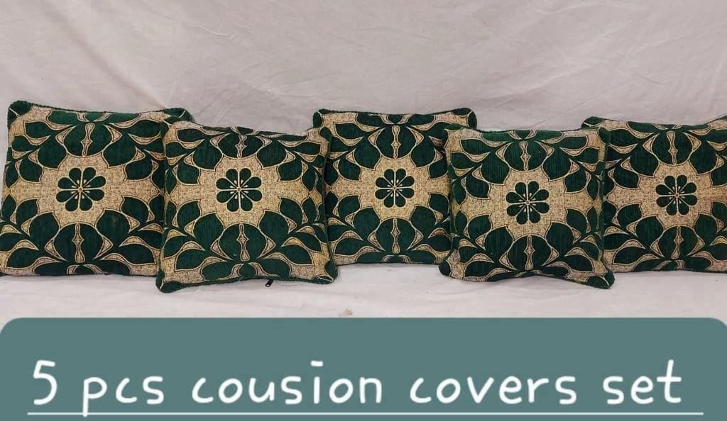 Velvet Jacquard Cushion Covers - 5pcs Set