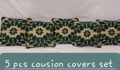Velvet Jacquard Cushion Covers - 5pcs Set