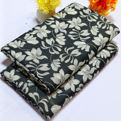 2 Piece Printed Cotton Design-Black Floral