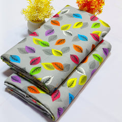 2 Piece Printed Cotton Design-Black-Multicolor